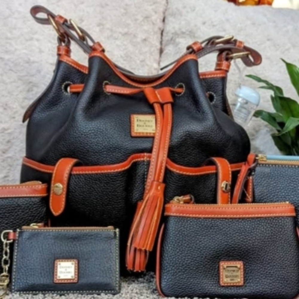 Dooney & Bourke Black and Brown Drawstring Bag - Picture 16 of 16